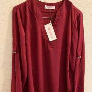 Roswear women’s casual v neck blouse